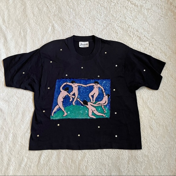 Jeanette Kastenberg Tops - Jeanette Kastenberg “The Dance” beaded designer tee